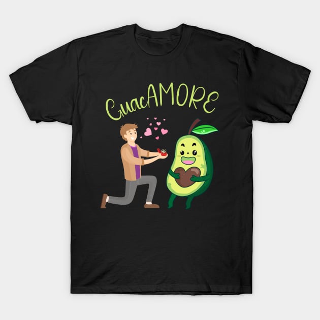 Avocados In Love Guacamore For Avocados Lovers Vegans Vegetarians Valentines T-Shirt by AgataMaria